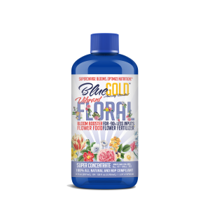 Blue Gold™ Vibrant Floral is 100% Natural/NOP Compliant blend of non-GMO herbs, mineral sources, oceanic plants/clays, plant oils/extracts. It is safe for all florals, perennials, annuals, and flowering plants, trees, shrubs, ornamentals, vines, etc.. Increased water penetration/uptake and balanced nutrition in plant sap with Blue Gold™ Vibrant Floral boosts remarkable results like longer flowering cycle, vibrant blooms, deeper explosive root growth, increased biology/worms, higher BRIXX eliminates pest and disease conditions, attracting beneficials, increased pollination, reduce water usage, frost/freeze protection, multiple sets, porous soft soil, reduce heat stress, reduce fertilizer/inputs up to 90% (depends on plant sap/soil pH). It's a chemical-free solution that won't harm people, animals, or beneficials and can be applied in all flowering growth stages. Buy on Amazon https://amzn.to/2CBwTOX. greenhouse, gardening, hydroponics, gardening raised beds, nursery plants, aquaponics, pest control house plants, indoor plants, hanging plants, gardening plants, tower garden, plant viruses perennial flowers, annual flowers, flower garden, perennial plants, shade plants, indoor gardening flowering tree, flowering plants, fruiting trees, flowering shrub, tropical plants, flowering vines potting soil, flowering food, flower food, shade flowers, flowering succulent, flower fertilizer gardeners, growers, florist, plant nursery, garden women, men, hydroponics, aeroponics, aquaponics urban farmer, urban gardener, vertical growing indoor gardening, indoor growing, tower garden florida, texas, California, Arizona, New Mexico natural, organic, non-toxic, made in USA, NOP, safe for all plants, safe for all flowers, safe for all people, safe for all animals, guaranteed results, bio-surfactant, liquid concentrate Potting soil, garden soil, gardening soil soil amendments, organic soil, soil conditioner soil nutrients, fertilizer bloom, bloom nutrients bloom booster, root rot, root stimulator root growth, organic fertilizer, liquid fertilizer flower food fertilizer perennial annual gardening root rot root growth soil amendments flowering miracle grow scotts advanced nutrients blooms wilt general hydroponics potting soil houseplant earwig aphids thrips fungicide insecticide blight mites plant viruses fire blight root stimulator fungus powdery mildew liquid fertilizer indoor outdoor black spot plant bugs stem rot leafhopper weevil scale insects liquid plant food humid fulvic acid canker galls leaf curl beetles slug snail whitefly Greenhouse, gardening, hydroponics, gardening raised beds, nursery plants, house plants, indoor plants, perennial flowers, hanging plants, aquaponics, annual flowers, orchids care, gardening plants, flowering tree, flower garden, tower garden, perennial plants, shade plants, potting soil, flowering plants, fruiting trees, indoor gardening, flowering shrub, tropical plants, flowering vines, flowering bushes, flowering food, flower food, shade flowers, flowering succulent, indoor flowering plants, flowering house plants, flower fertilizer, flowering stage, Potting soil, garden soil, gardening soil, soil amendments, organic soil, soil conditioner, soil nutrients, Bloom booster, fertilizer bloom, bloom nutrients, Root rot, root stimulator, root growth, flower food fertilizer fertilizer organic fertilizer liquid fertilizer starter fertilizer plant fertilizer orchid fertilizer hydrangea fertilizer garden fertilizer hibiscus fertilizer gardenia fertilizer natural fertilizer flower fertilizer azalea fertilizer houseplant fertilizer foliar fertilizer Increase Plant Health for Natural Pest Control (aphids, thrips, grubs, whiteflies, beetles, etc) and Natural Defenses against Plant Viruses, Plant Diseases, Plant Funguses (fungus, mildews, wilt, leaf spot, leaf curl, blights, cankers, galls, etc) Our anti fungal and anti bacterial liquid plant food has humic acid, fulvic acid and other soil additives to cure plant viruses and plant diseases (fungal diseases, black spot, rust, fire blight, verticillium wilt, anthracnose, root rot, fusarium wilt, mosaic virus, early blight, late blight, Botrytis blight, sun scald, plant wilt, stem rot) and offer natural pest control against plant bugs (earwig, Japanese beetles, nematodes, spider mites, fungus gnats, mealybugs, powdery mildew, hymenoptera, milky spore, cutworms, leafhopper, weevils, flea beetles, leafminer, sawflies, scale insects, slug control, caterpillar, snail repellent, grasshopper repellent). ★ 100% NATURAL NOP COMPLIANT (contact certifier pre-use). Our Proprietary Cold-Process converts non-GMO herbs, mineral sources, oceanic plants/clays, natural plant oils/extracts to make our Chemical Free Vibrant Floral. Our Flower Nutrients can be Applied to All Flowering Growth Stages. Grow Year Round Flowers in Southern Climates. Increase Life of Fresh Flower Cuts.  ★ SAFE FOR ALL FLORALS AND FLOWERING Plants, Flowers, Trees, Shrubs, Ornamentals (Fruiting Trees, Flowering Trees, Flowering Shrubs, Flowering Bushes, Flowering Vines, Indoor Flowering Houseplants, Flowering Ground Cover Plants, Flowering Succulents, Exotic Tropical Plants, Perennials, Annuals, Outdoor Flower Garden IN Organic Gardening, Plant Nursery, Greenhouse, Tower Garden, Garden Landscaping, Indoor Gardening, Hydro). All Grow Media Compatible BUT Enhances Inputs; Dial Them Back Up To 90%!  ★ GUARANTEED RESULTS (when used correctly)! Properly Increased Water Uptake and Balanced Nutrition with Blue Gold Vibrant Floral Boosts Amazing Results: Longer Flowering Cycle, Extreme Vibrant Blooms, Multiple Sets, Explosive Root Growth, Increased Biology and Pollination, Higher BRIXX (Natural Pest/Disease Control), Attracting Beneficials, Frost/Freeze Protection (Spray Prior To), Instantly Alleviate Heat Stress, Eliminate Root Rot and Pest Conditions, More.  ★ FLOWER FOOD ROOT STIMULATOR PROMOTES EXPLOSIVE BLOOMS. Our 6.4 pH Balanced Flower Food Wetting Agent Can Work as a Soil Conditioner, Inoculant, Hard Soil Softener, Root Booster, Foliar Spray, Foliar Feed to Supercharge Flowers, Stronger Vibrant Blooms. One 8oz Bottle Makes up to 47 Gallons Foliar and 237 Gallons Root Drench. Will Not Harm People, Animals, Beneficials (inc. Birds, Bees, Butterflies, Earthworms). Will Not Cause Root Rot. Made in the USA.  ★ INCREASE DISEASE RESISTANT FLOWERS for NATURAL PEST CONTROL (earwig, Japanese beetle, aphids, mites, thrips, mealybug, whitefly) & Natural Defenses against Plant Viruses, Plant Fungal Diseases (fungus, mildews, wilt, leaf spot, leaf curl, blights, cankers, galls, etc). Nutrient Rich Soil & Healthy Plants with High BRIXX Need Less Total Inputs, Fungicides, Insecticides, Herbicides, Fertilizers (liquid fertilizer, flower fertilizer, bloom fertilizer). Free of Chemicals, GMOs, PGRs, Toxins. Nutrition can cure any and every condition in any crop when properly balanced. Our advanced nutrients create lasting flowering bloom cycle, increases chances of multiple flower sets within a single flowering cycle, reduces need for flower fertilizer, fertilizer bloom, foliar fertilizer, super bloom fertilizer, root fertilizer, organic fertilizer & other garden essentials. Our flower nutrients and soil amendments promote healthy soil & natural weed killer for less need of fungicide/insecticide. Our soil nutrients are a root booster (peonies roots), soil inoculant, flowering food (hydrangea food, orchid food, gardenia food, hibiscus plant food, succulent food, azalea food). Our anti-fungal antibacterial flower food has humic fulvic acid & soil additives to help plant heal viruses plant fungal diseases (black spot rust powdery mildew fire blight verticillium wilt anthracnose root rot fusarium wilt mosaic virus early blight late blight Botrytis blight sun scald plant wilt stem rot) & offer natural pest control against plant bugs (earwig Japanese beetles nematodes fungus gnats mealybugs hymenoptera milky spore, cutworms leafhopper weevils flea beetles leaf-miner sawflies scale insects slug control caterpillar snail repellent grasshopper repellent). Use in flower garden (sunflower garden orchid gardening), plant nursery, perennial garden for hydrangea, sunflowers, peonies, orchids, daisies, lilies, poppies, irises, tulips, daffodils, dahlias, mums, rhododendron, gardenia, gladiolus, hyacinth, magnolia, pansies, petunia, hostas, marigold, zinnia, lavender plant, sweet peas, delphinium, hibiscus, foxglove, forsythia, verbena, alstroemeria, primrose, Japanese cherry blossom, lobelia, impatiens, coreopsis, alliums, carnations, marigold, asters, alyssum, portulaca, purple coneflower, azaleas, liatris, gaillardia, shade flowers, photinia, chrysanthemums, gaura, black eyed susan, hollyhock, verbena, alstroemeria, alliums, alyssum, nemesia, astilbe, campanula, miniature flowers ETC!